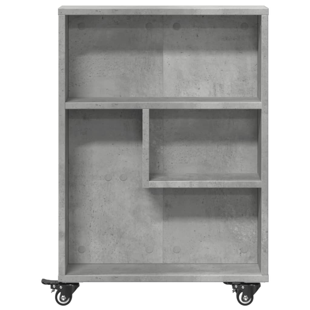 Smal oppbevaringsvogn betonggrå 48x13x68 cm konstruert tre