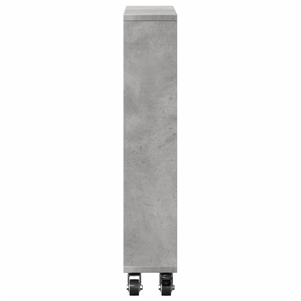 Smal oppbevaringsvogn betonggrå 48x13x68 cm konstruert tre
