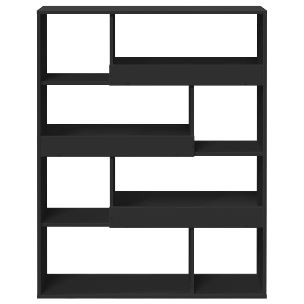 Bokhylle svart 100x33x125,5 cm konstruert tre
