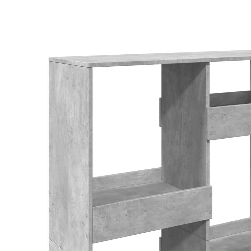 Bokhylle betonggrå 100x33x135 cm konstruert tre