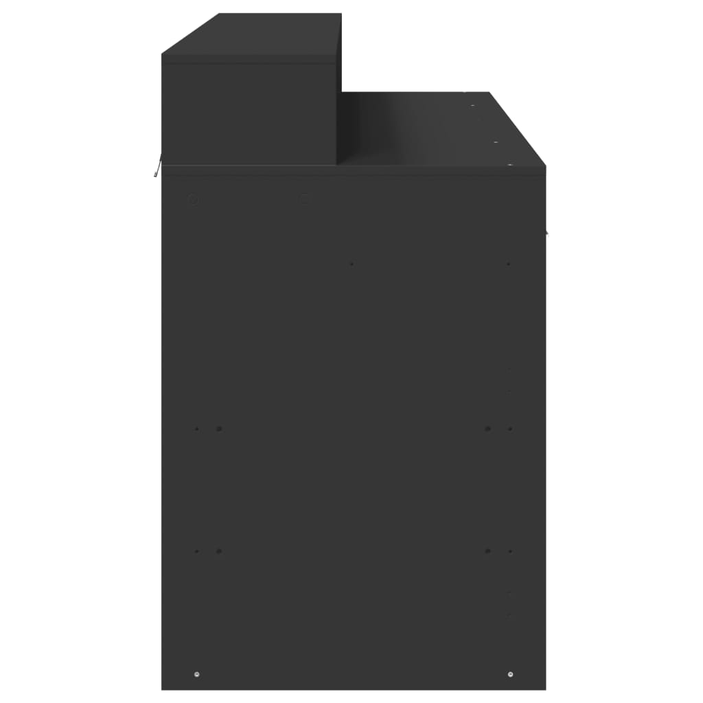 Skrivebord med LED-lys svart 120x55x91 cm konstruert tre