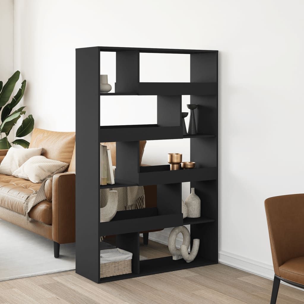 Romdeler svart 100x33x156,5 cm konstruert tre