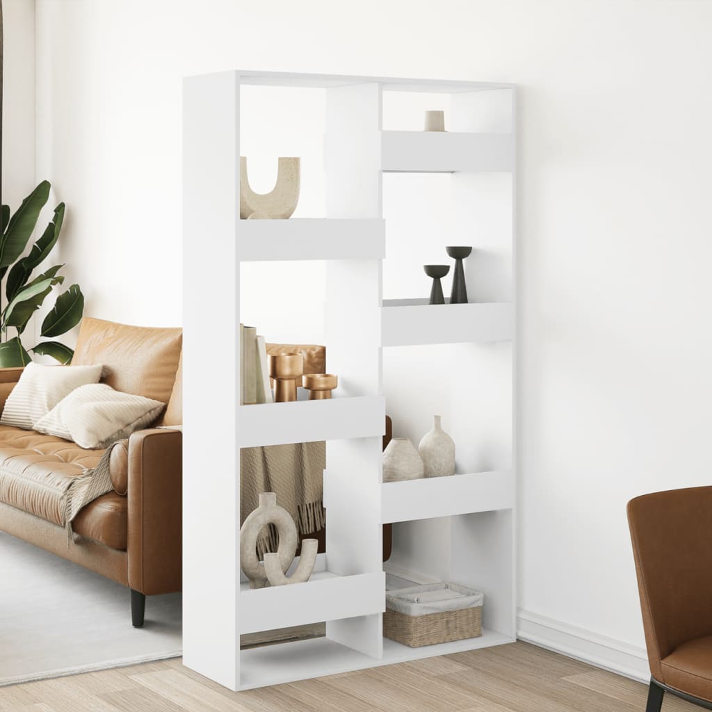 Romdeler hvit 100x33x175 cm konstruert tre