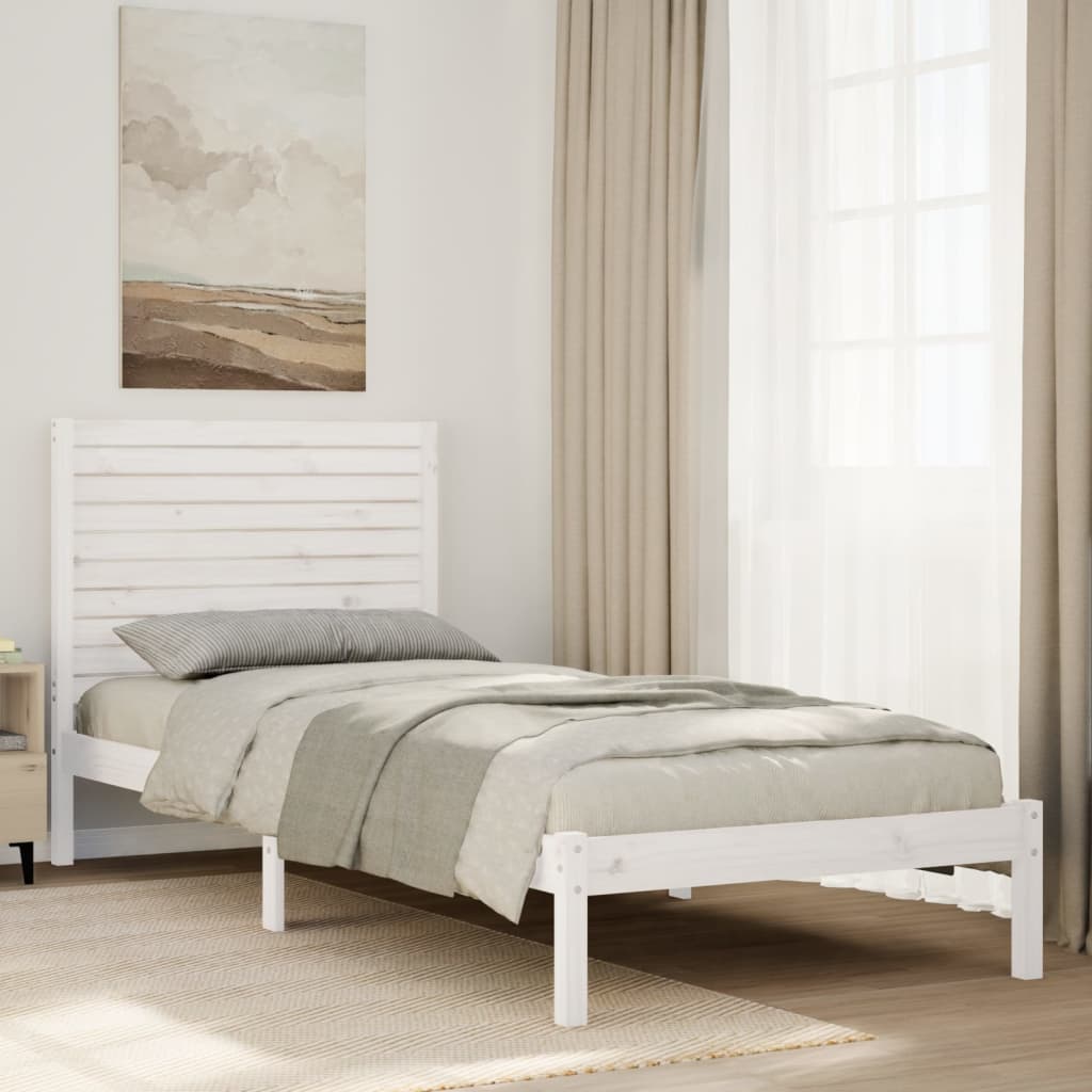 Ekstra lang sengeramme uten madrass hvit 90x210 cm heltre