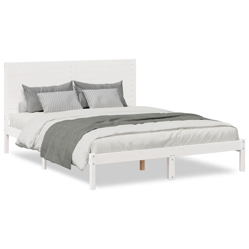 Ekstra lang sengeramme uten madrass hvit 140x210 cm heltre