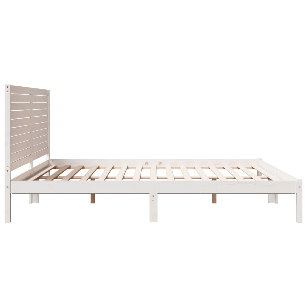 Ekstra lang sengeramme uten madrass hvit 200x210 cm heltre