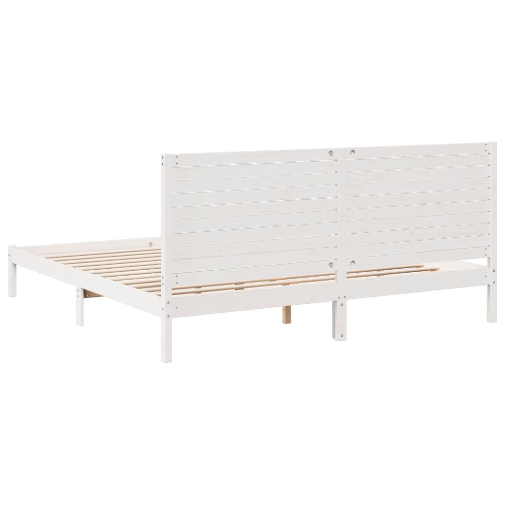 Ekstra lang sengeramme uten madrass hvit 200x210 cm heltre