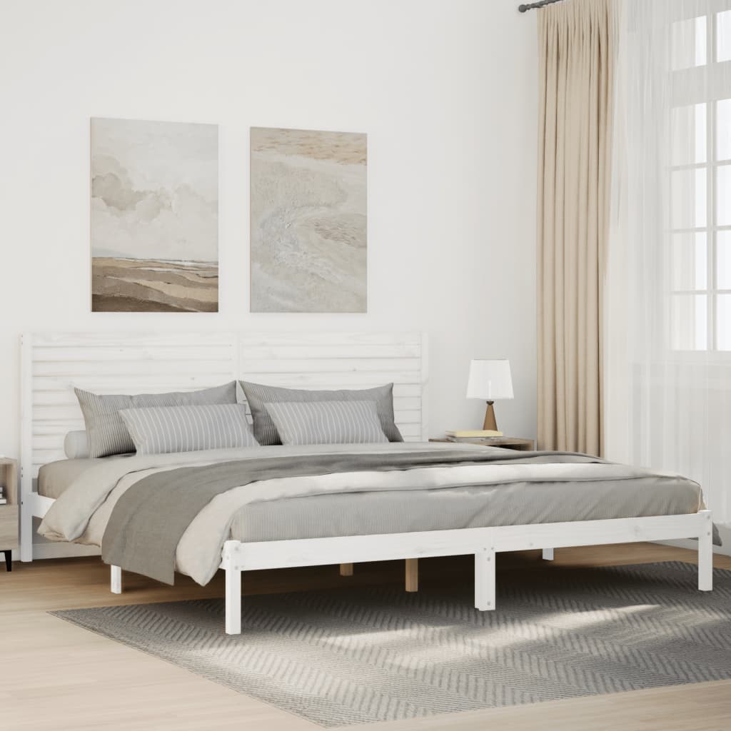 Ekstra lang sengeramme uten madrass hvit 200x210 cm heltre