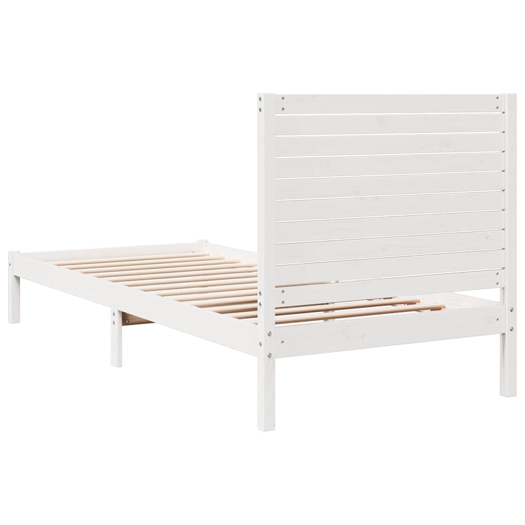 Ekstra lang sengeramme uten madrass hvit 90x220 cm heltre