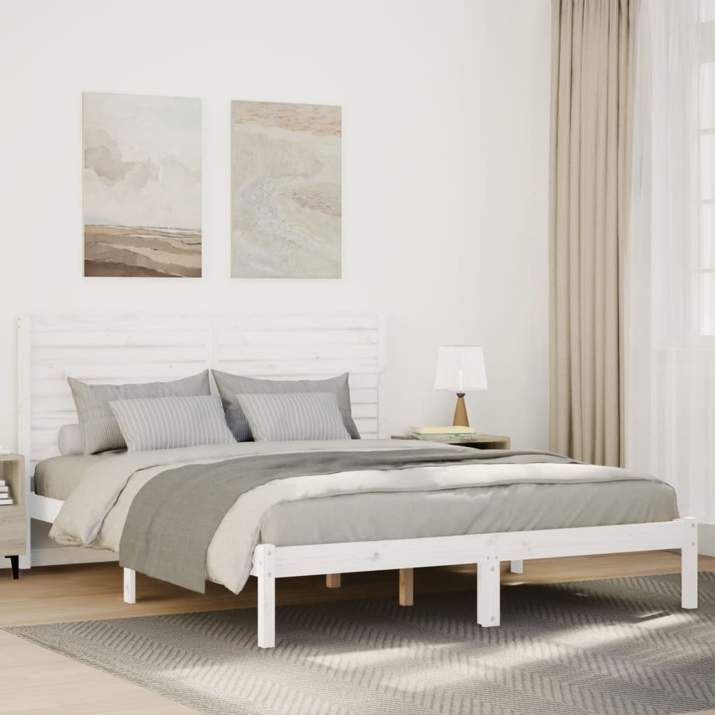 Ekstra lang sengeramme uten madrass hvit 140x220 cm heltre