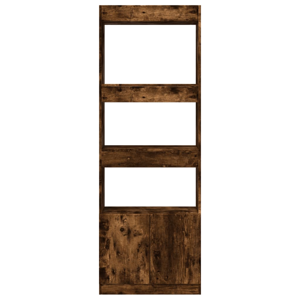 Highboard røkt eik 63x33x180 cm konstruert tre