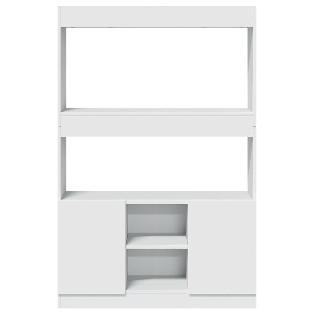 Highboard hvit 92x33x140 cm konstruert tre