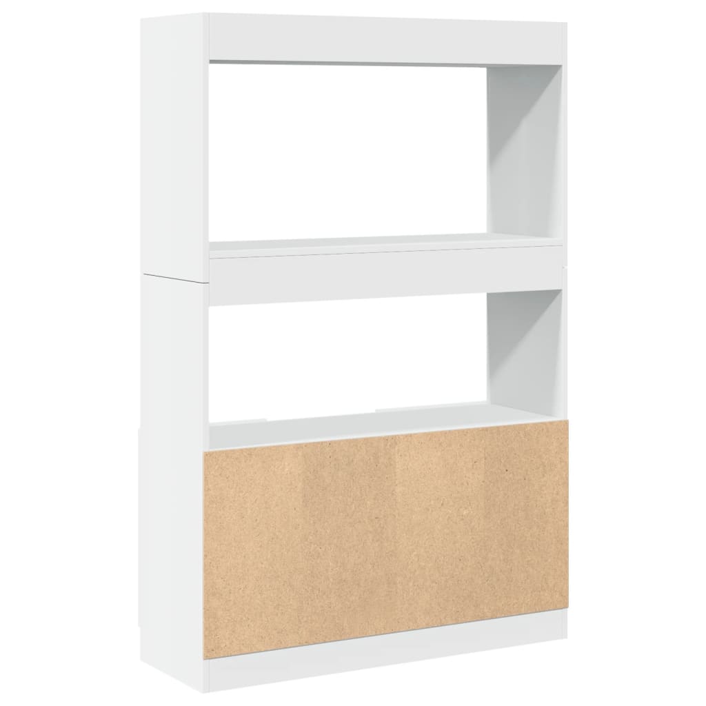 Highboard hvit 92x33x140 cm konstruert tre