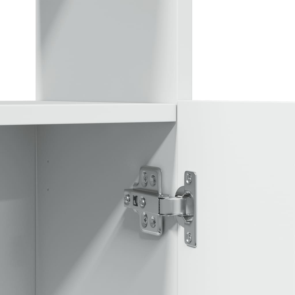 Highboard hvit 92x33x140 cm konstruert tre
