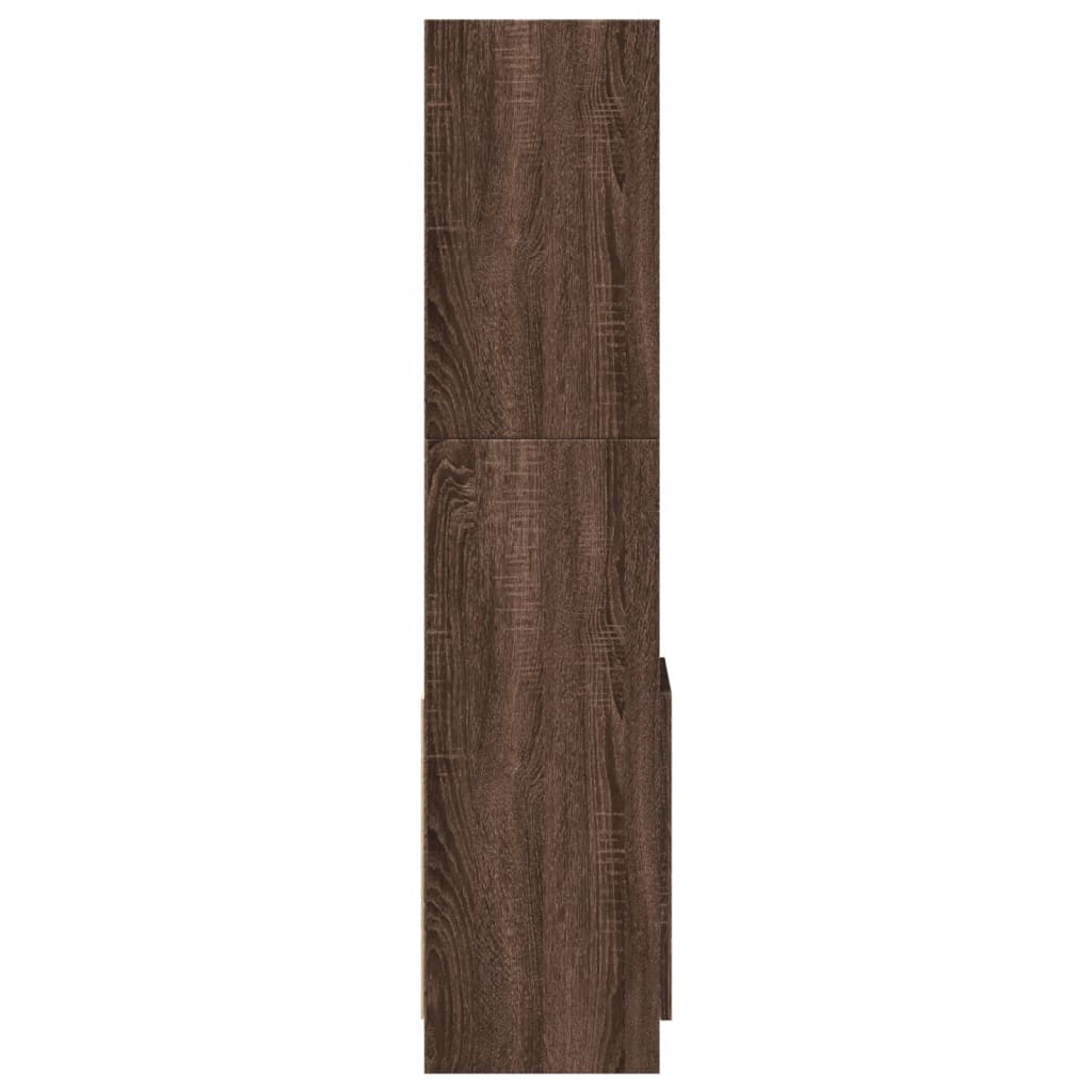 Highboard brun eik 92x33x140 cm konstruert tre
