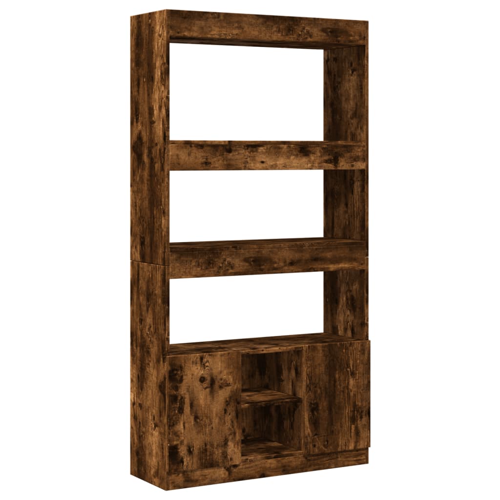 Highboard røkt eik 92x33x180 cm konstruert tre