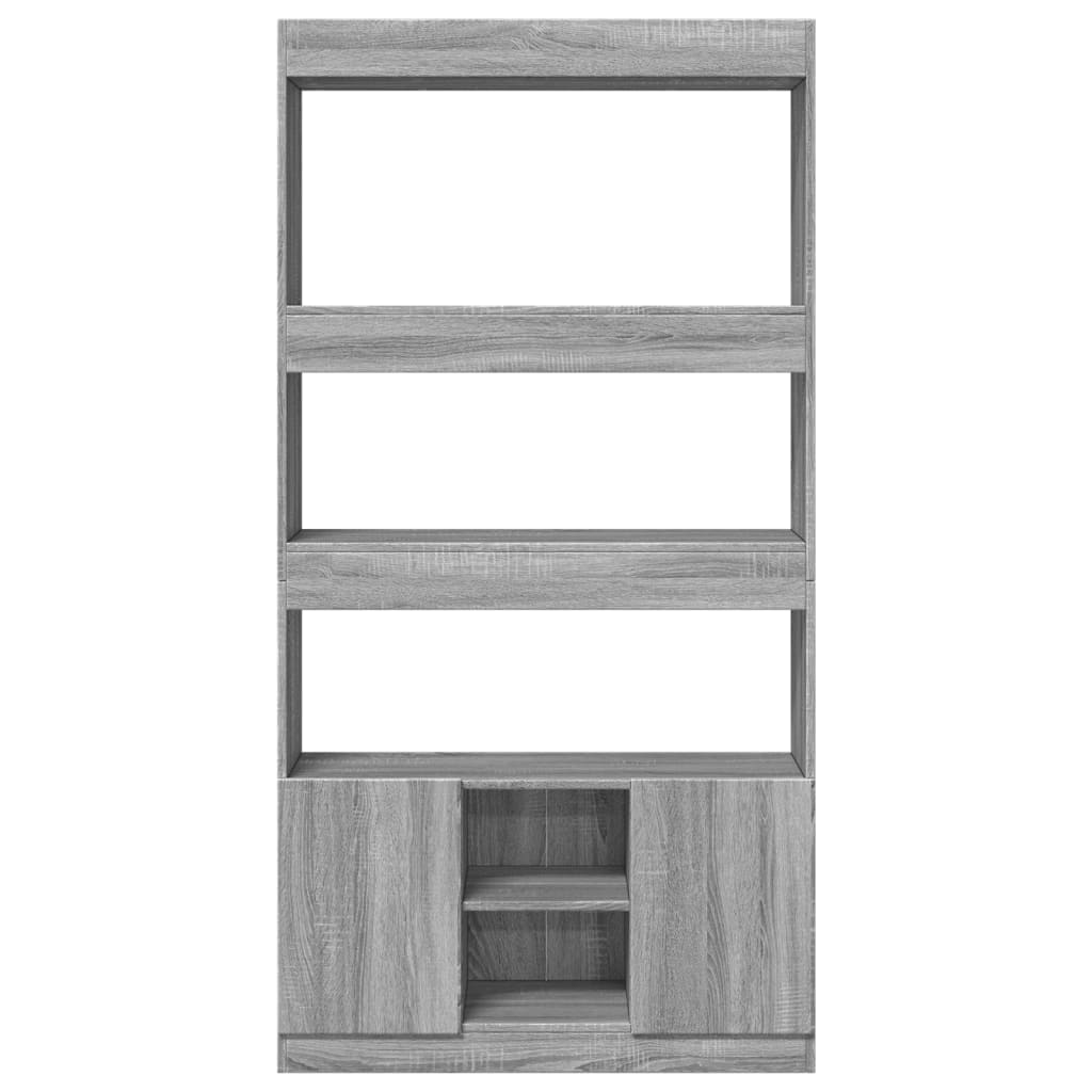 Highboard grå sonoma 92x33x180 cm konstruert tre