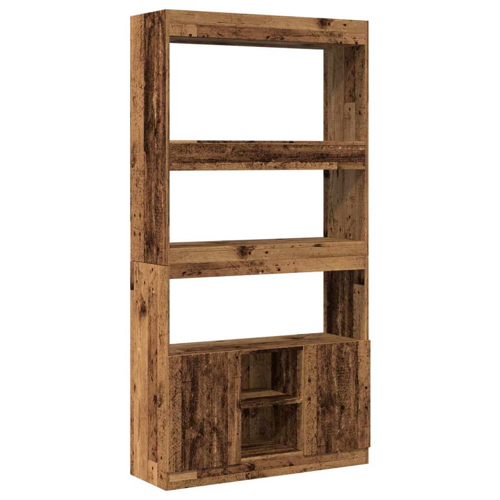 Highboard gammelt tre 92x33x180 cm konstruert tre