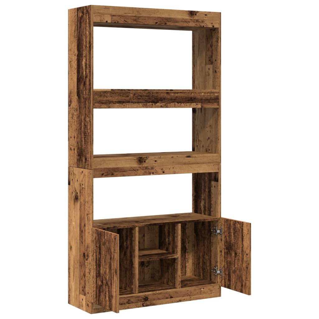 Highboard gammelt tre 92x33x180 cm konstruert tre