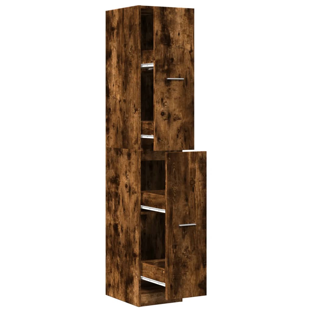 Apotekskap røkt eik 30x41x174,5 cm konstruert tre