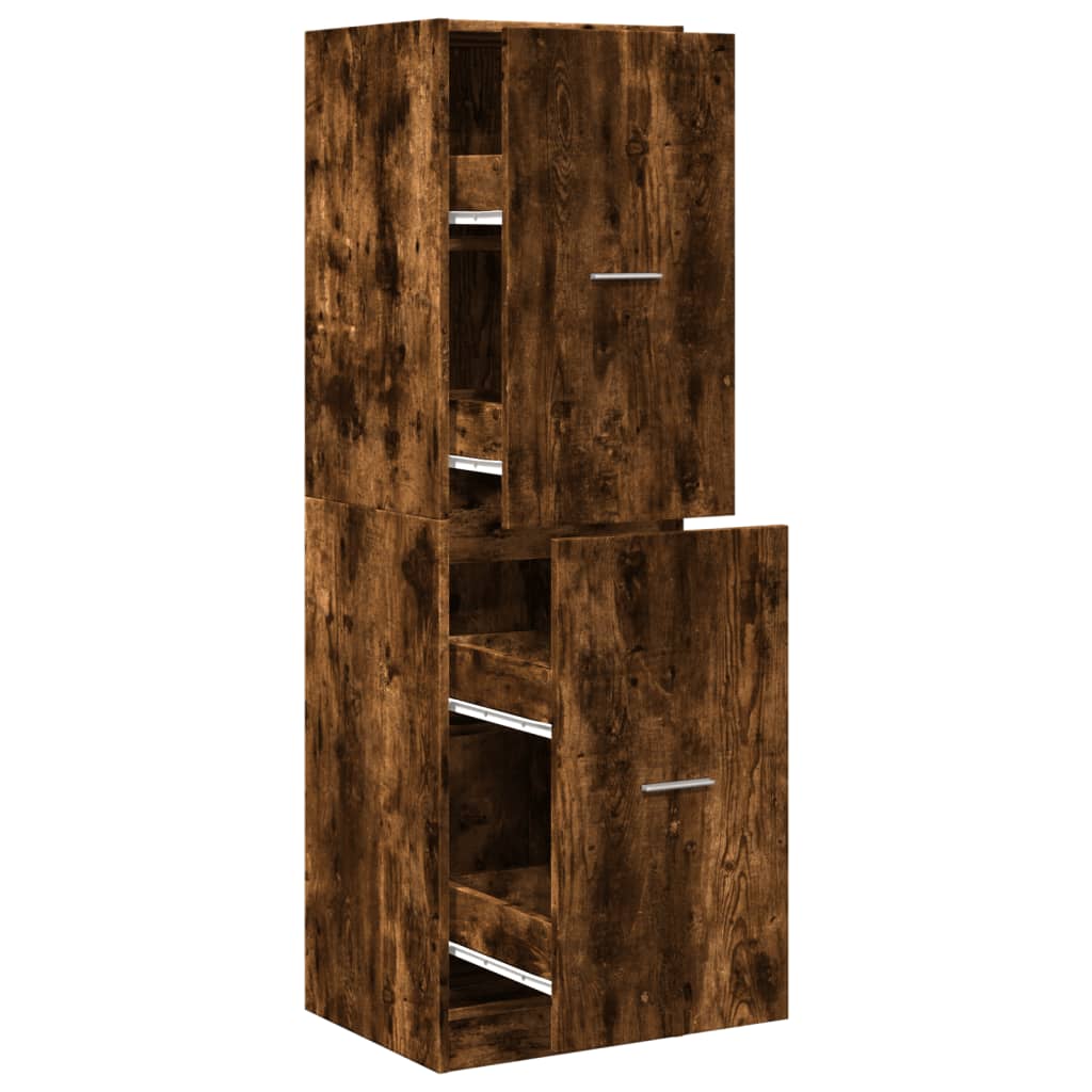 Apotekskap røkt eik 40x41x144,5 cm konstruert tre