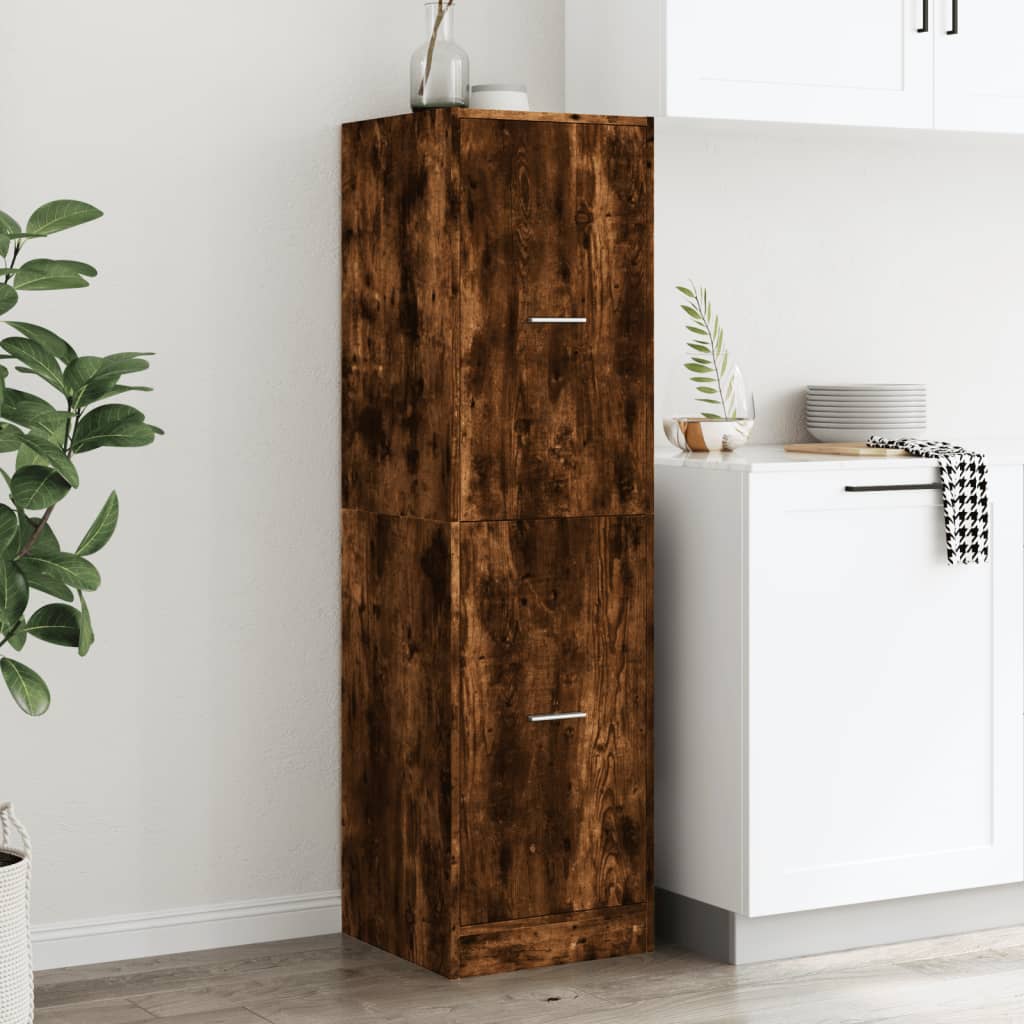 Apotekskap røkt eik 40x41x144,5 cm konstruert tre
