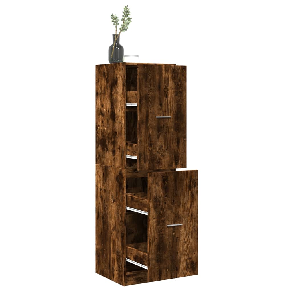 Apotekskap røkt eik 40x41x144,5 cm konstruert tre