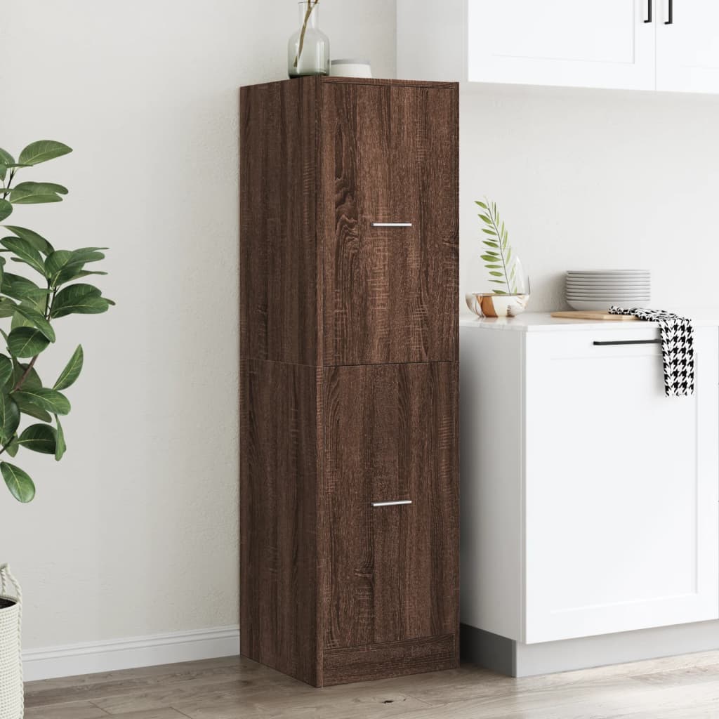 Apotekskap brun eik 40x41x144,5 cm konstruert tre