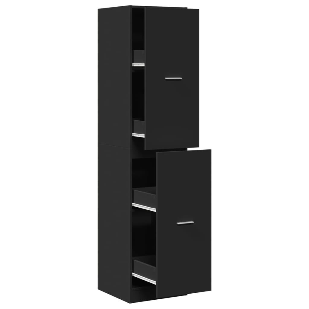 Apotekskap svart 40x41x174,5 cm konstruert tre