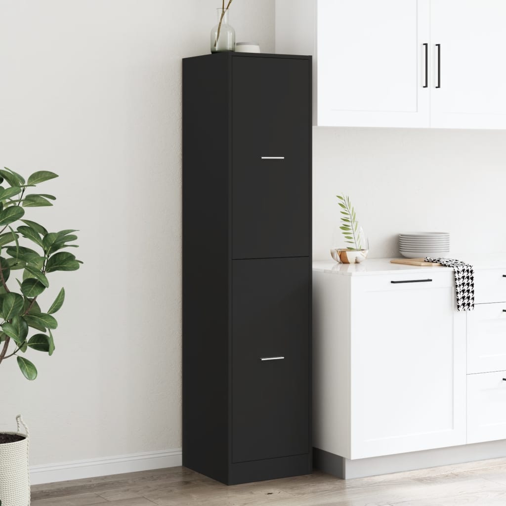 Apotekskap svart 40x41x174,5 cm konstruert tre