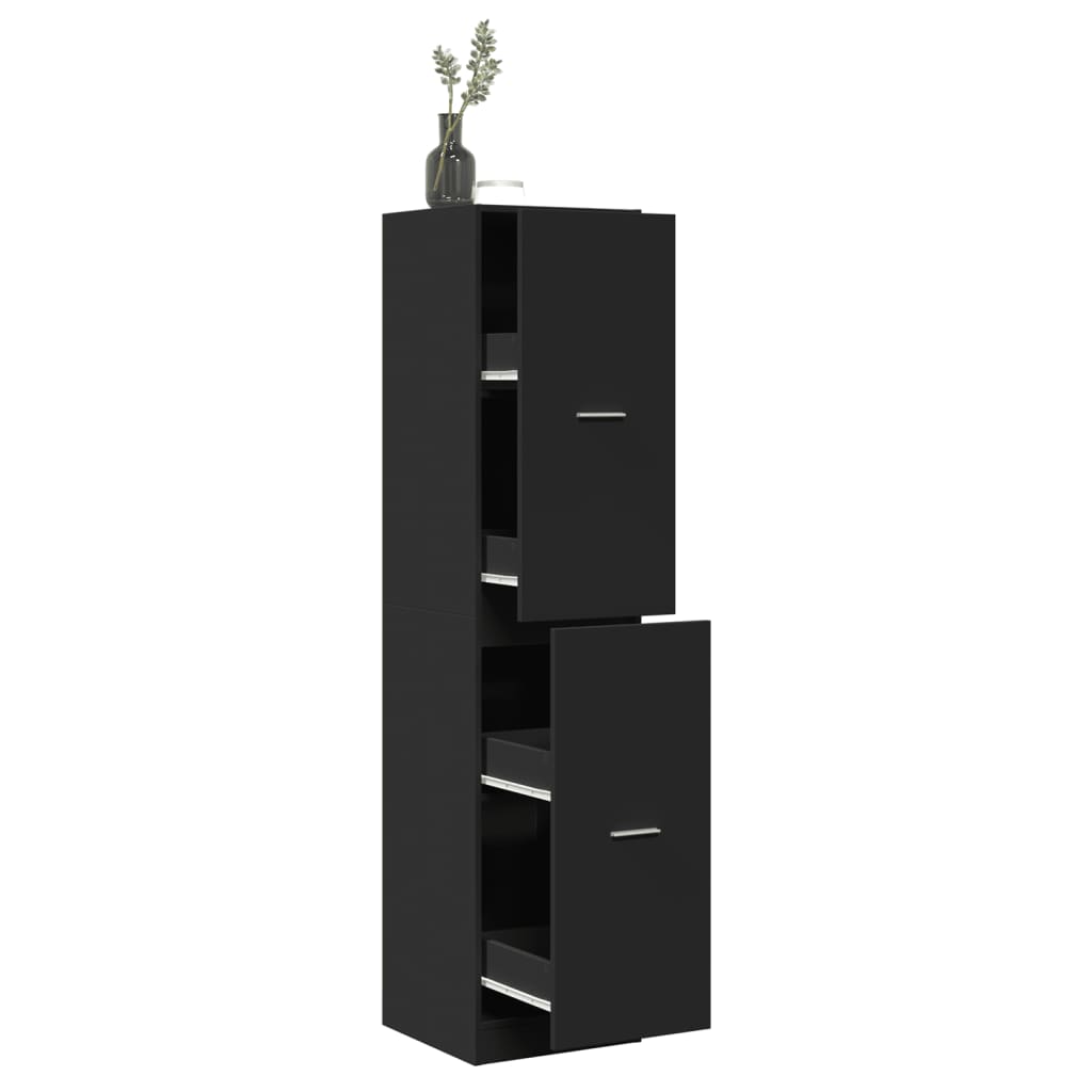 Apotekskap svart 40x41x174,5 cm konstruert tre