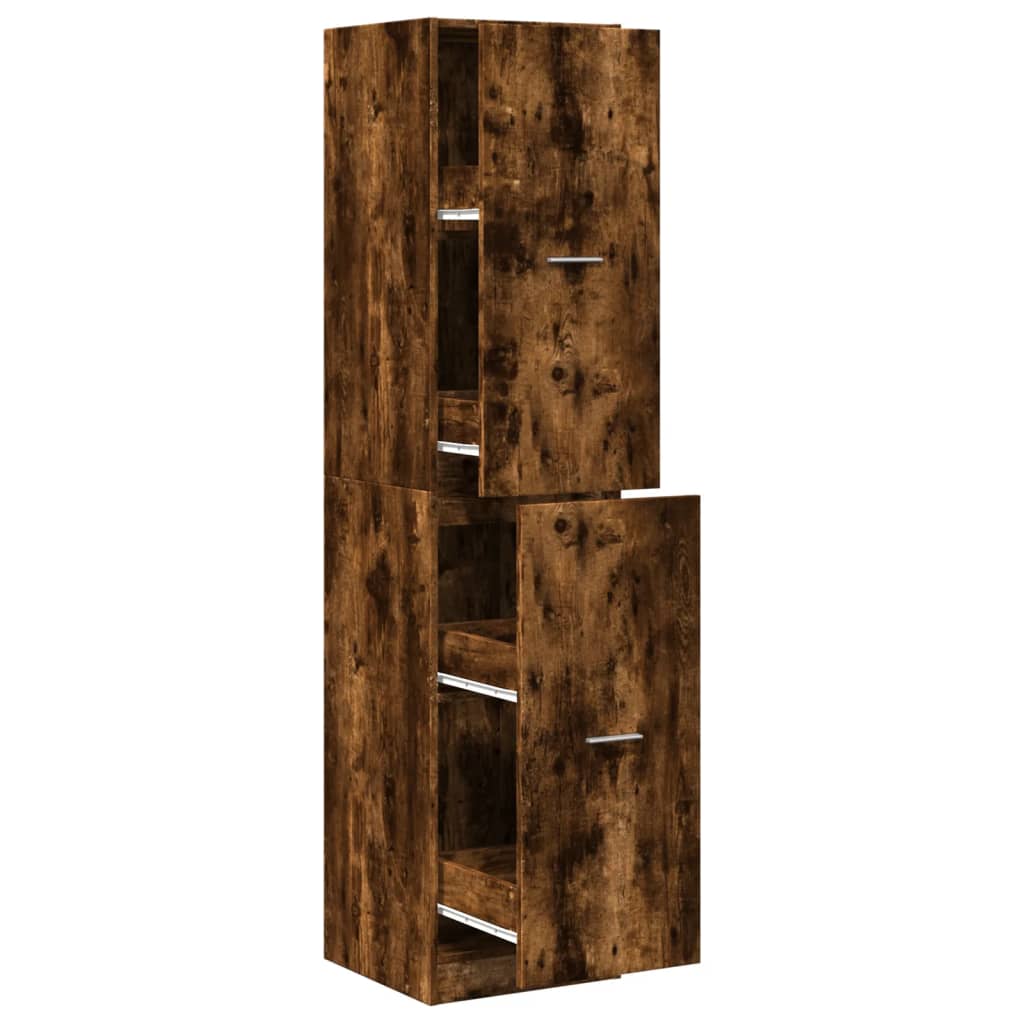 Apotekskap røkt eik 40x41x174,5 cm konstruert tre