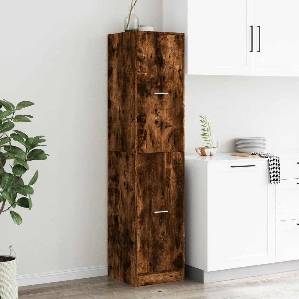 Apotekskap røkt eik 40x41x174,5 cm konstruert tre
