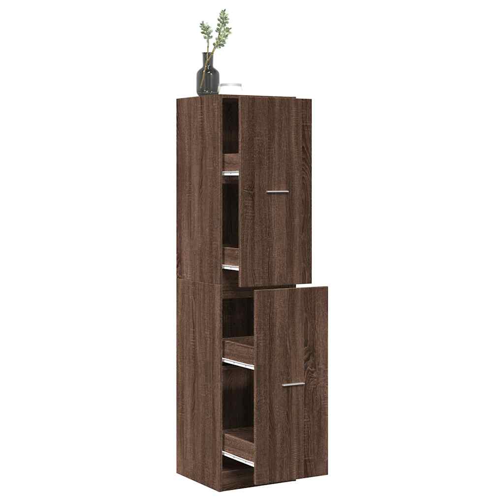 Apotekskap brun eik 40x41x174,5 cm konstruert tre