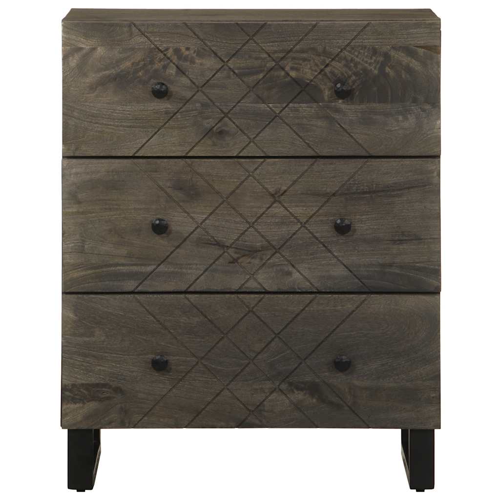 Skjenker 2 stk svart 60x33x75 cm heltre mango