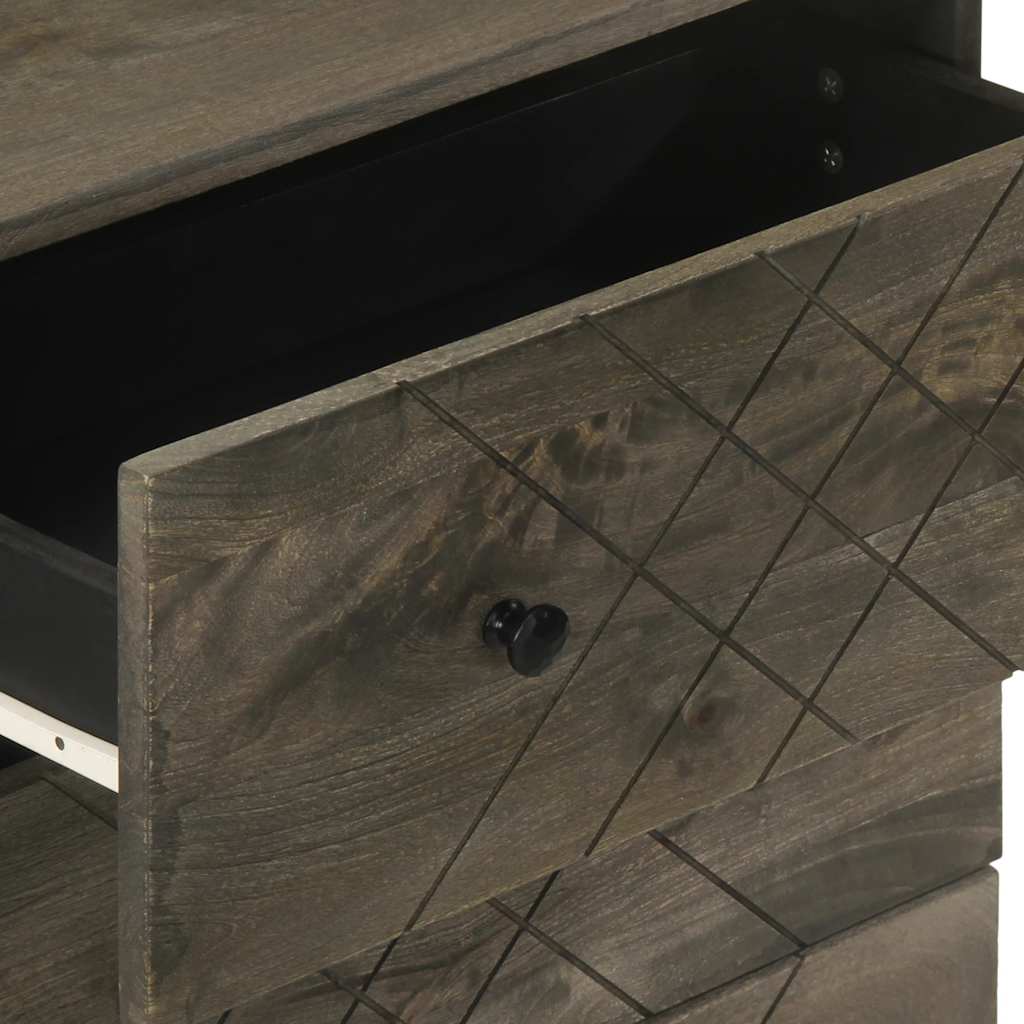 Skjenker 3 deler svart 60x33x75 cm heltre mango