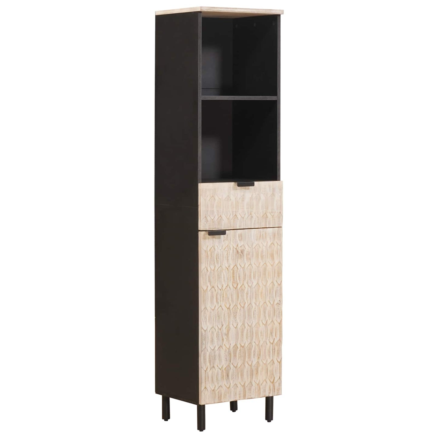 Badeværelses Sett 4 pcs Hvit Vask Finish Massiv mango tre