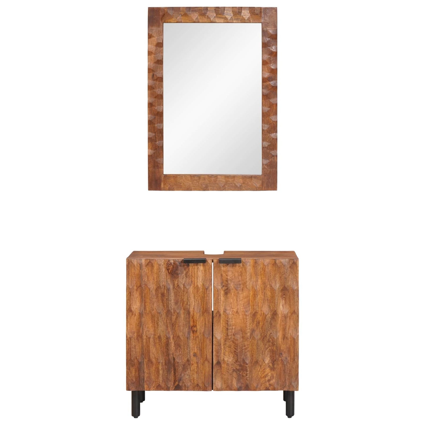Badeværelses Sett 2 pcs Akacia Brun Finish Massiv mango tre