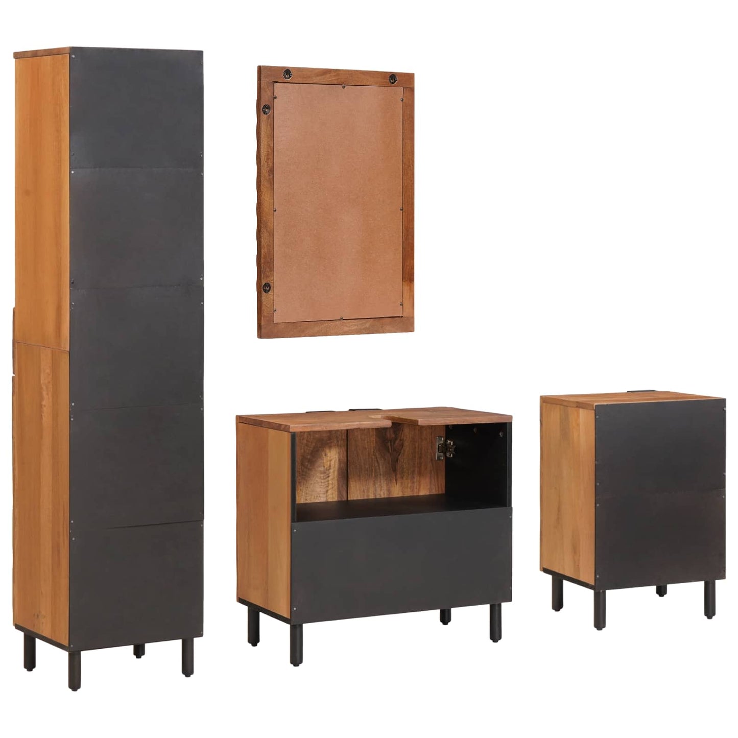 Badeværelses Sett 4 pcs Akacia Brun Finish Massiv mango tre