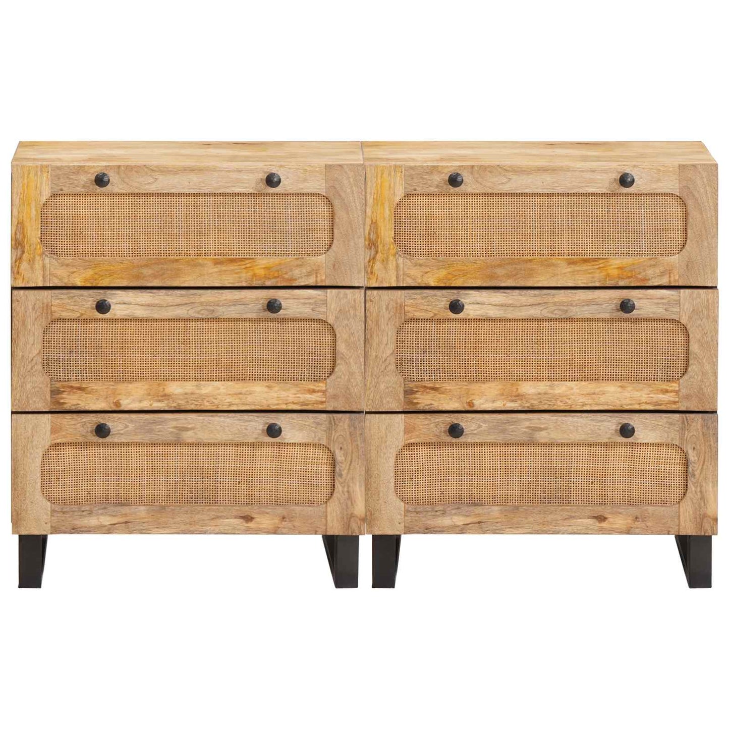 Serviesskap 2 pcs Brun 60 x 33 x 75 cm Massiv mango tre
