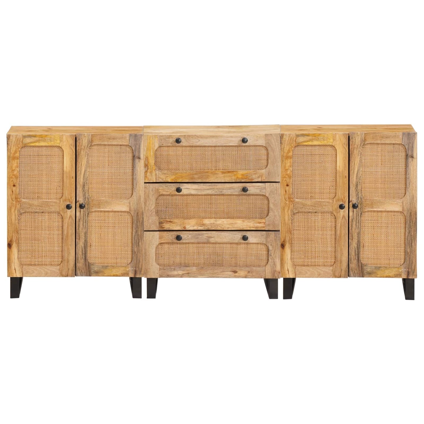 Serviesskap 3 pcs Brun 180 x 33 x 75 cm Massiv mango tre