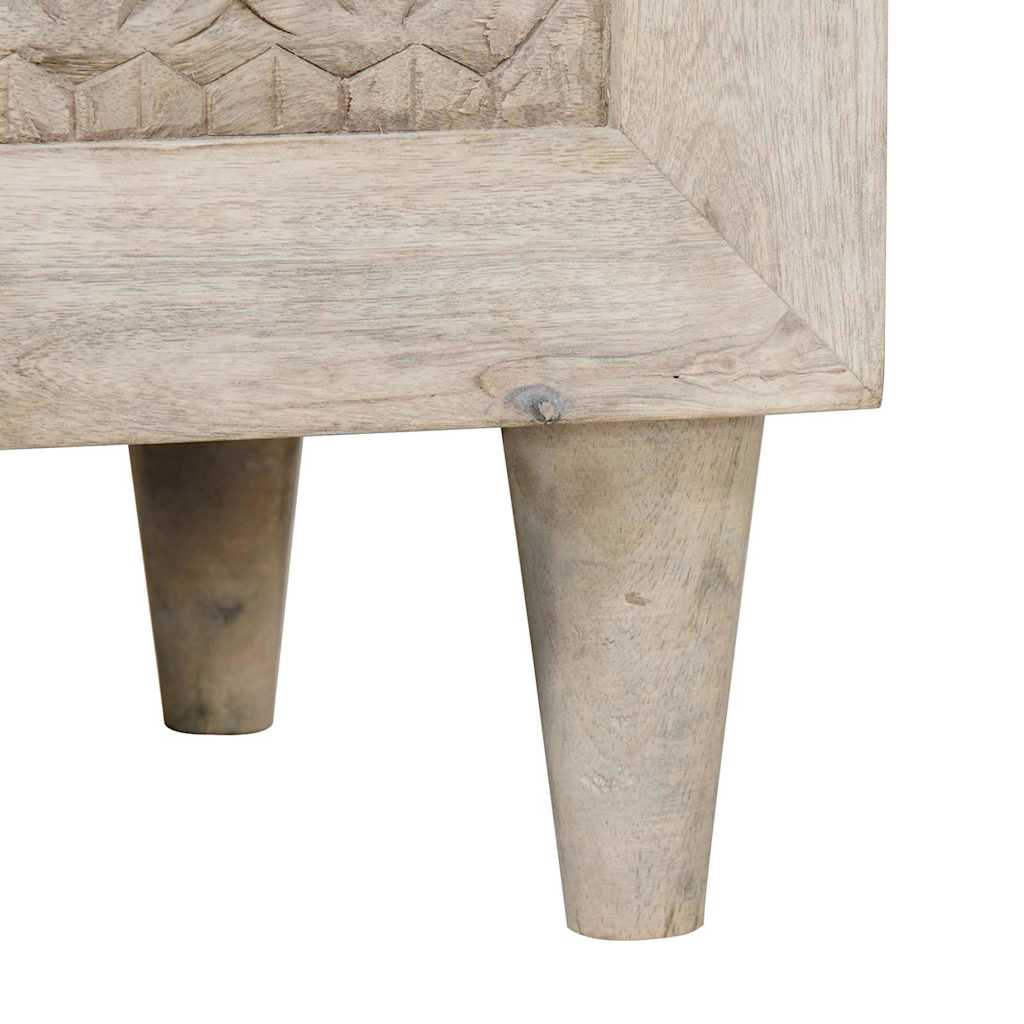 Serviesskap 2 pcs Hvit 120 x 33,5 x 75 cm heltre mango
