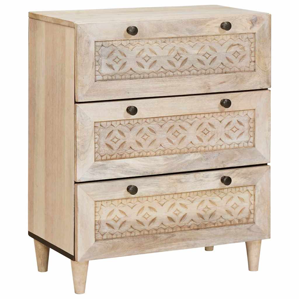 Serviesskap 3 pcs Hvit 180 x 33,5 x 75 cm heltre mango