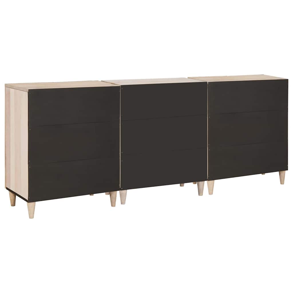 Serviesskap 3 pcs Hvit 180 x 33,5 x 75 cm heltre mango