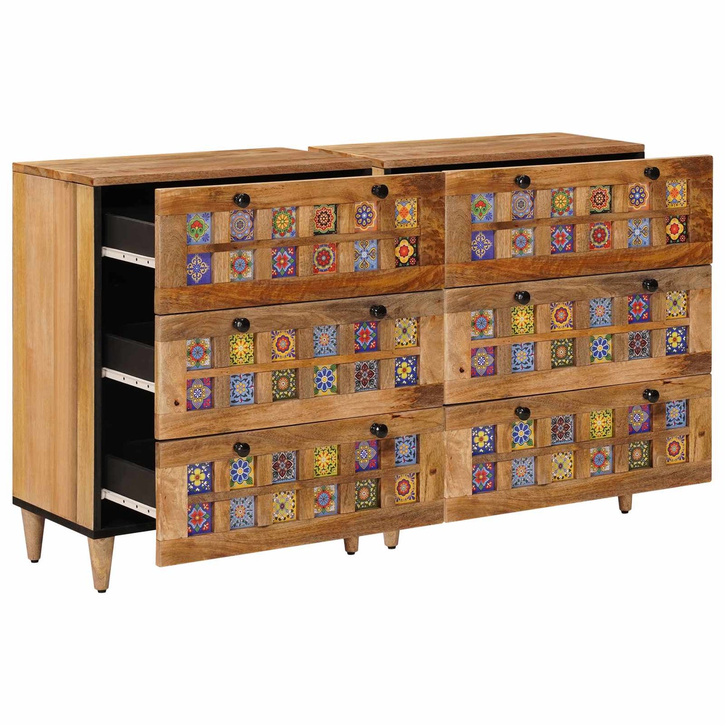 Serviesskap 2 stk. 60 x 33 x 75 cm Massiv mango tre Naturlig