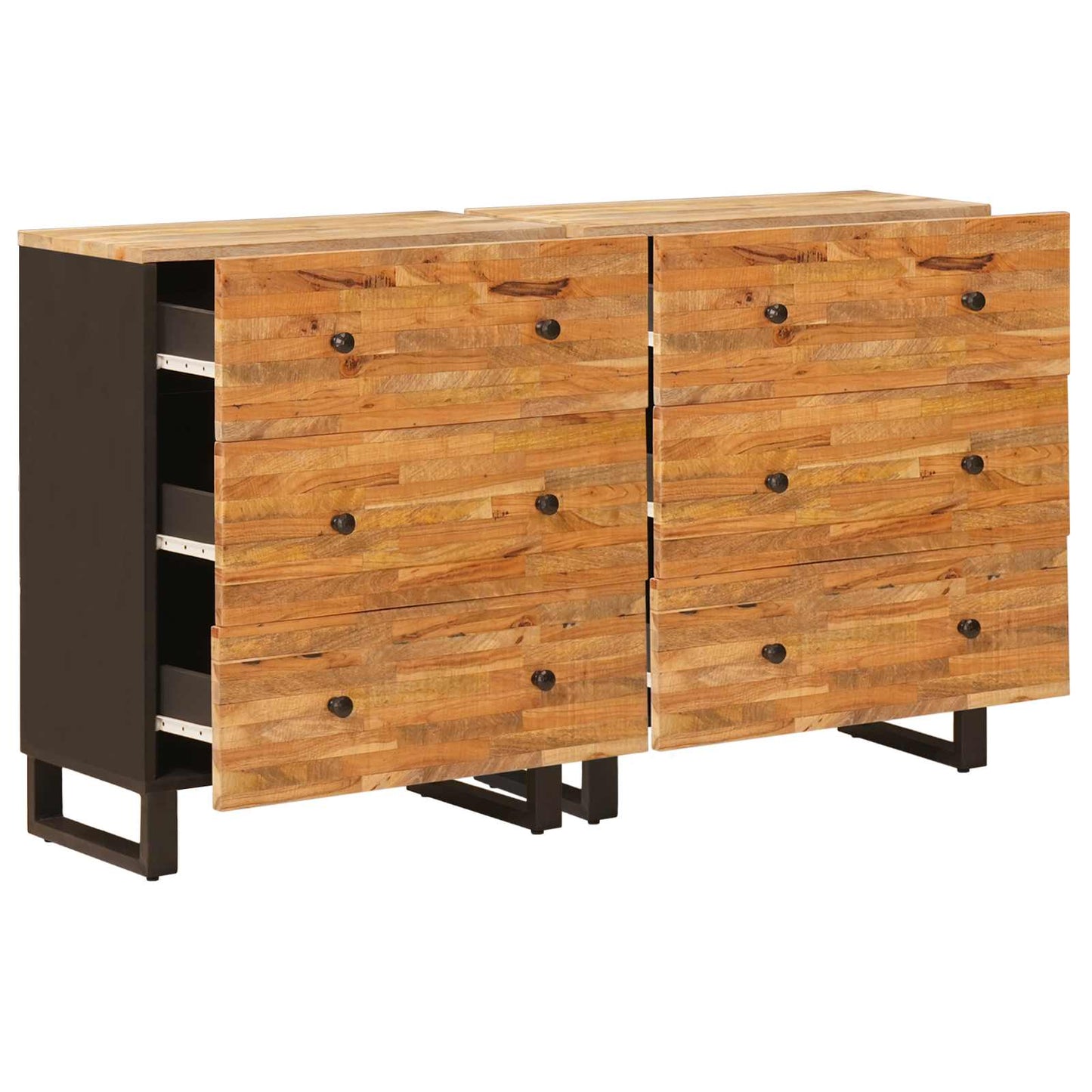 Serviesskap 2 pcs Brun 60 x 33 x 75 cm Massiv mango tre