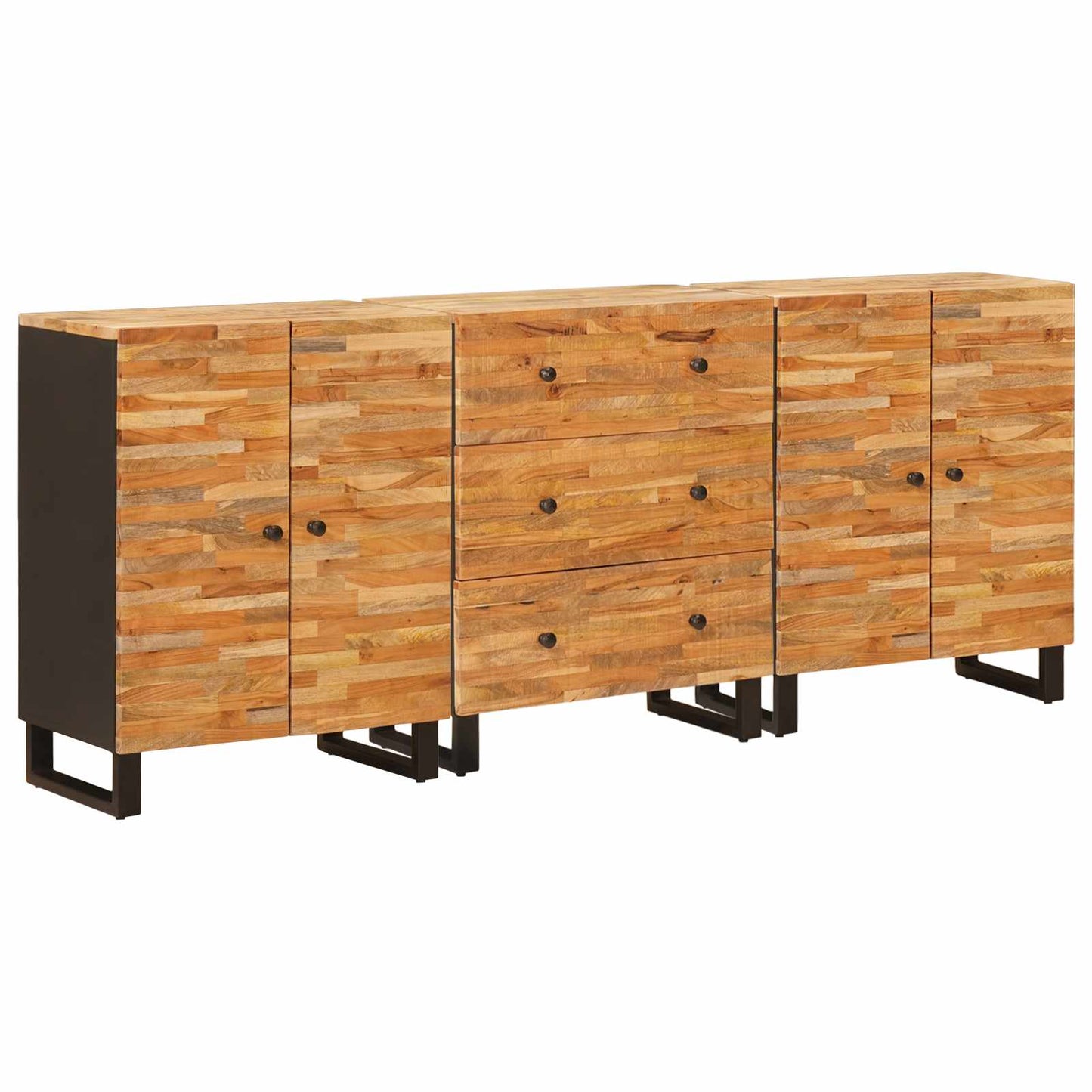 Serviesskap 3 pcs Brun 60 x 33 x 75 cm Massiv mango tre