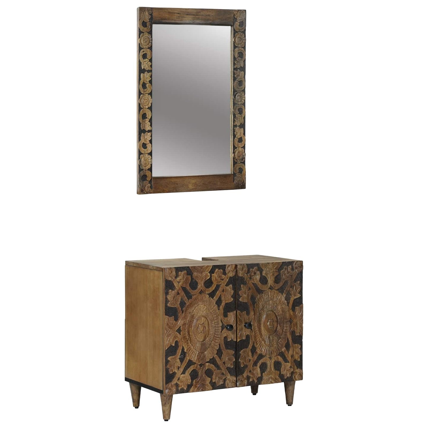 Baderomsinnredningssett 2 stk. Brun 62 x 33 x 58 cm