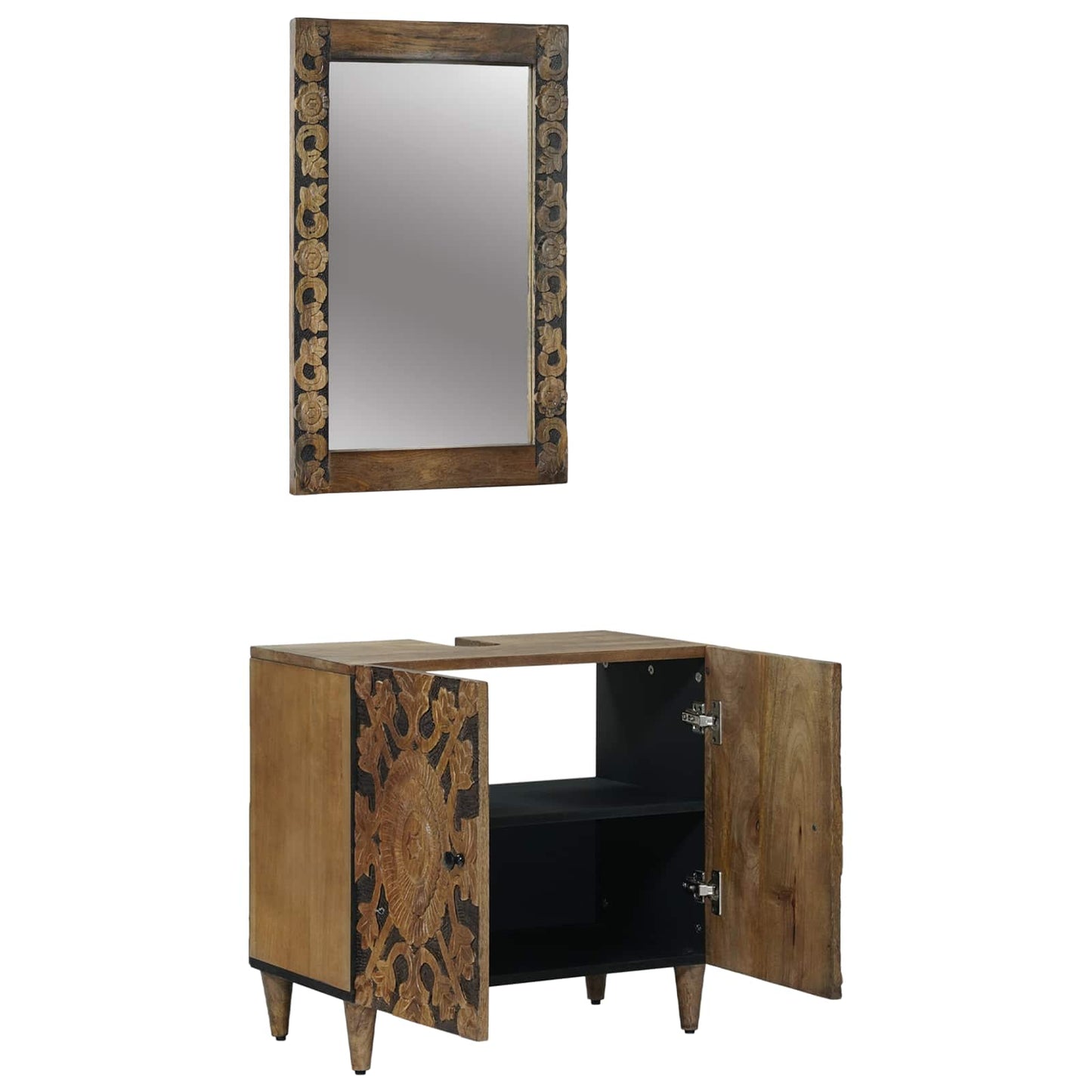 Baderomsinnredningssett 2 stk. Brun 62 x 33 x 58 cm