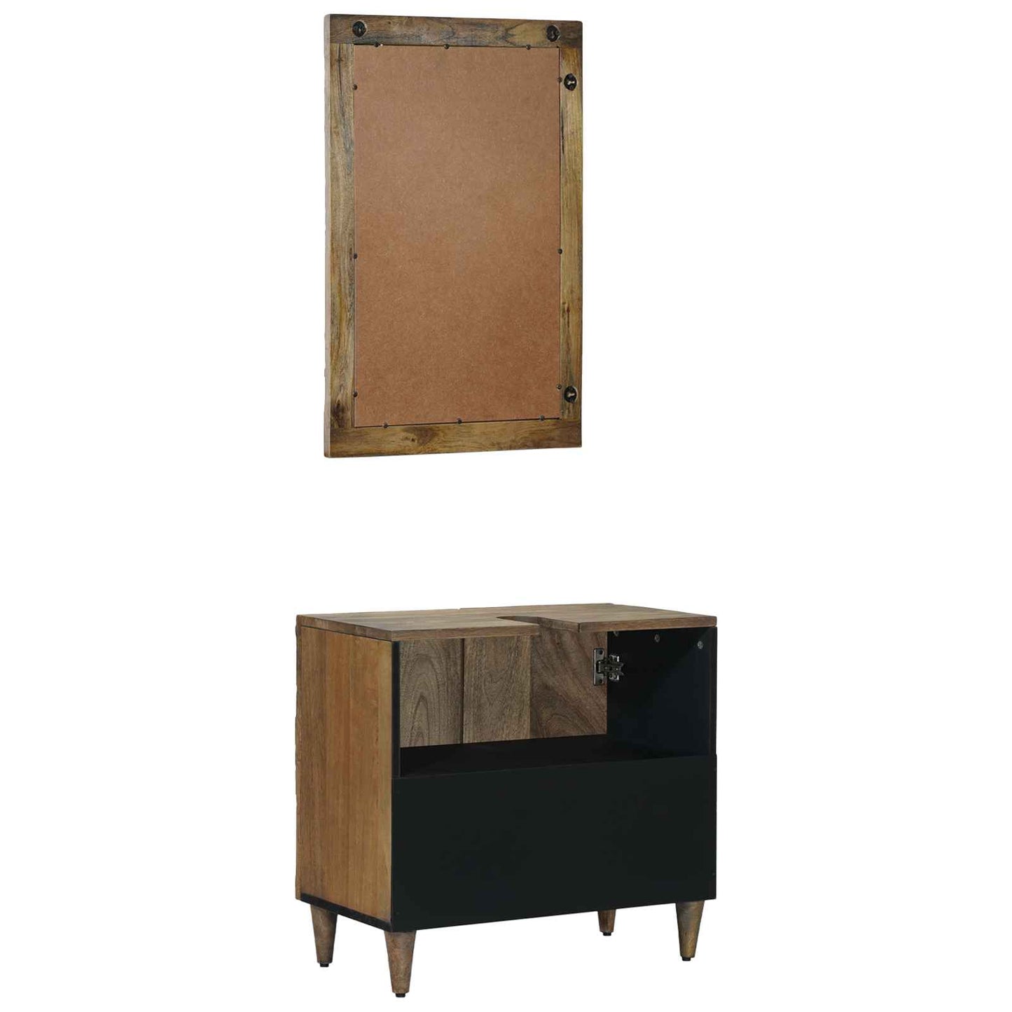 Baderomsinnredningssett 2 stk. Brun 62 x 33 x 58 cm